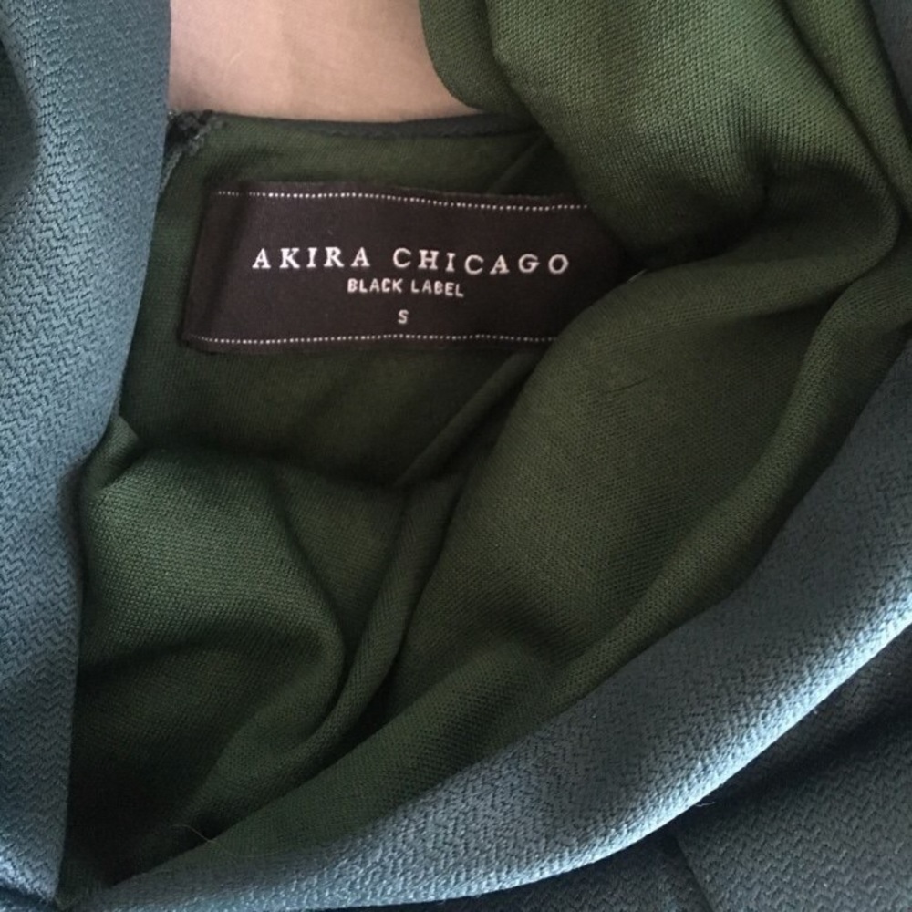 Green low cut front/back mini dress - Picture 3 of 3